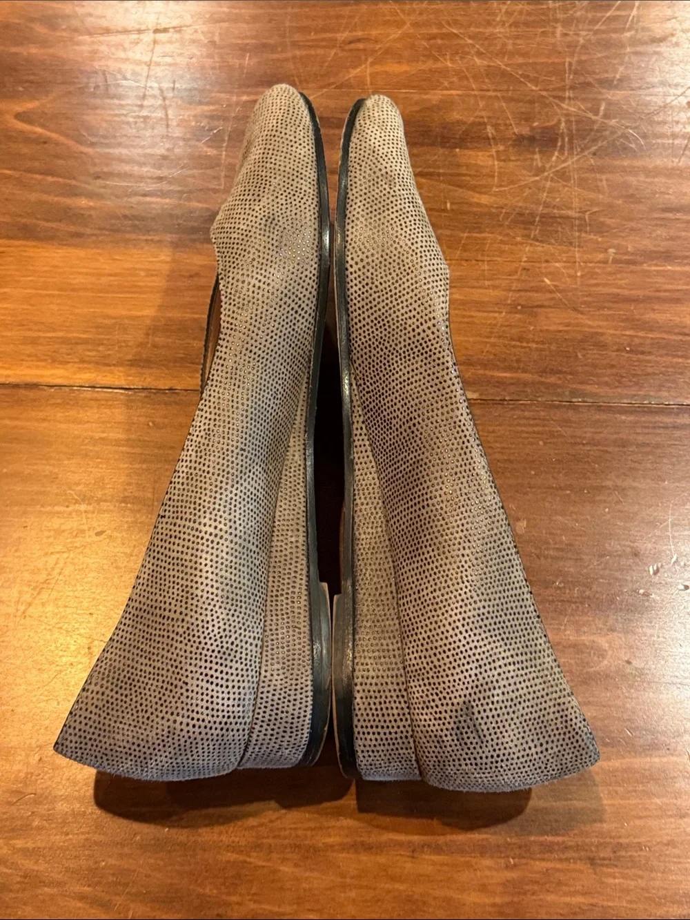 Bruno Magli Low Wedge Peep Toe Ballet Loafer Flats Leather Shoes 8 1/2 Classic